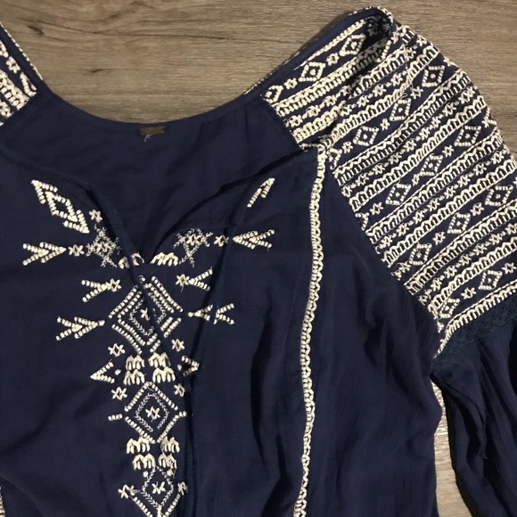 Free People Dream Weaver Blue Embroidered Dress S - Picture 3 of 5